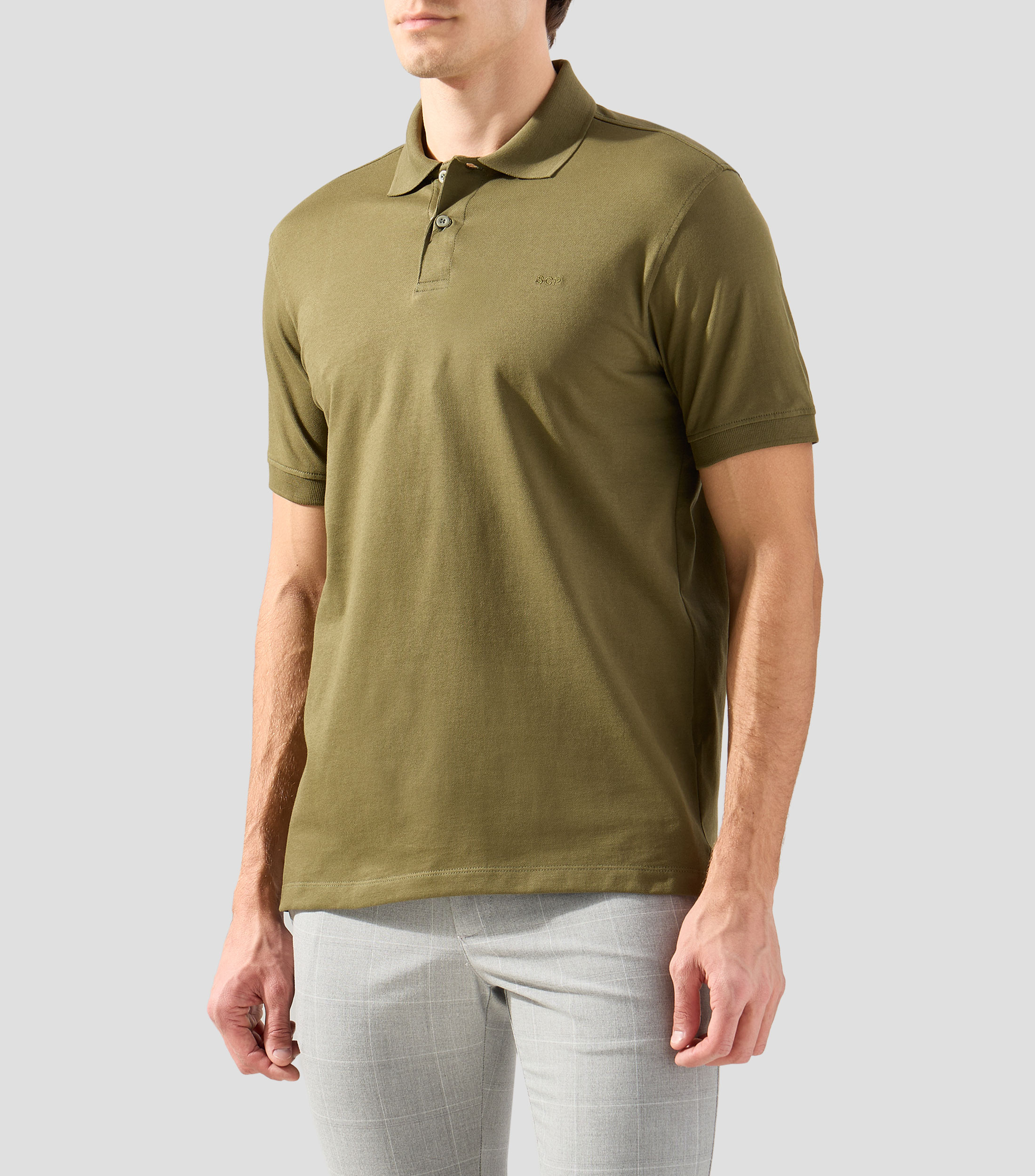 Playera polo manga corta lisa Hombre